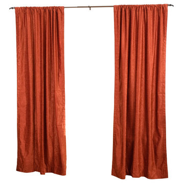 Lined-Rust Rod Pocket  Velvet Cafe Curtain / Drape / Panel  - 43W x 24L - Piece
