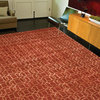 Transitional Gradation Pattern Red /Orange Wool/Silk Tufted Rug - BQ04, 5x8