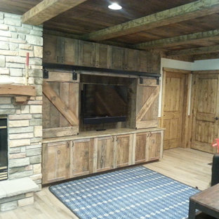 Mountain style home theater photo in Grand Rapids