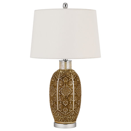 28.5" Ceramic Table Lamp, Cinnamon