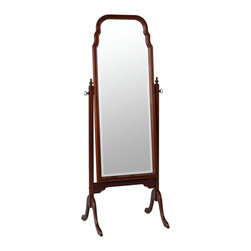 Queen Anne 549 Cheval Curved Frame Floor Standing Mirror - Floor Mirrors