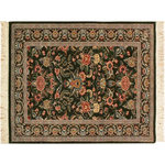 Bareens Designer Rugs - Gasvin Pak Persian Nicola Green/Pink Wool Rug - 2'6'' x 4'3'' - Designed with mesmerizing intricacy and gorgeous color palette, this hand-knotted masterpiece demonstrates the beauty and electrifying thrill of Pak Persian art. These meticulously hand-knotted Pak-Persian rug is made with pure wool and features breathtaking traditional, transitional, and tribal designs in bold luxurious color pallets. Known for their intricate designs these rugs are a reproduction of Persian rugs, made in Pakistan with unique Mughal designs. Made by master weavers using the same Persian texture, design and dying technique, we wanted to produce the most significant manifestation of Persian art, life, and culture. This rug is most famous for its exceptional quality, incredible designs, patterns, and vibrant rich color. Pak-Persian rugs made with Persian weave with high knot counts, which enables the high intricacy and detail found in the patterns are also referred to as "State of art", each color adds a rich beautiful detail in the artwork of this rug. The design, color, and beautiful chromatic composition with a vibrant sheen with intricate designs, exude beauty, elegance, and quality make this rug a masterpiece of its own.