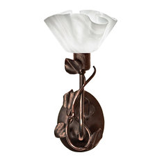 Jezebel Radiance Branch Sconce with Magnolia Leaves Glass, White Cloud