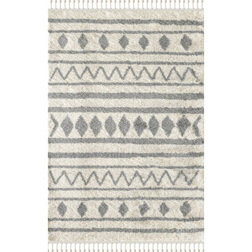 Abani Willow WIL120A Moroccan Tribal Ivory and Grey Area Rug