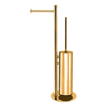 MD Lilly Paper holder and toilet brush holder combo. Gold.