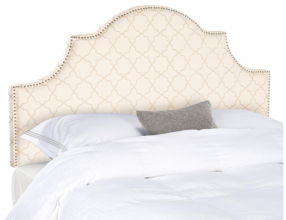 Hallmar Arched Queen Size Headboard - Pale Pink/ Beige