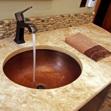 Circle Stone & Glass Shower