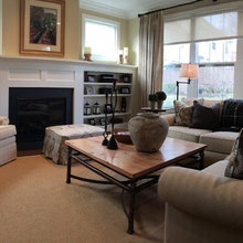 Fireplace and shelves
