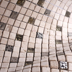 White Luxury Square Pebble Stone with Stainless Steel Mosaic Tiles - Home Accessories & Decor