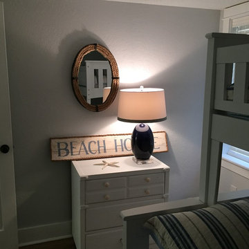Kids bunk room with repurposed furniture