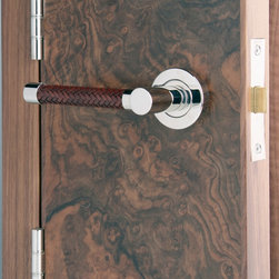 Turnstyle - Recess Leather Woven Barrel Lever - Door Levers