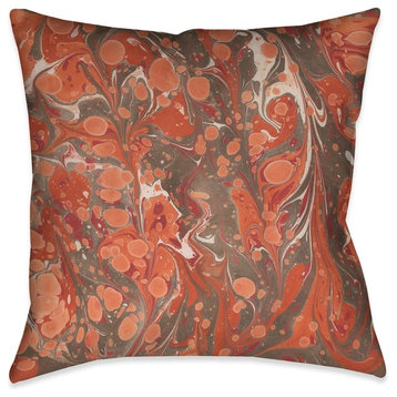 Laural Home Persimmon Marble Throw Pillow, 18"x18"