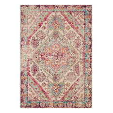 Nadia Area Rug, Aqua/Pink, 5'1"x7'7"