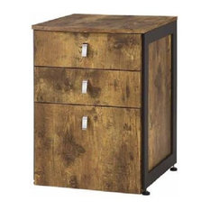 Rustic Filing Cabinets | Houzz - COASTER - Estrella Antique Nutmeg Wood Metal File Cabinet - Filing Cabinets