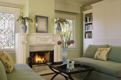 Living room - traditional living room idea in Detroit