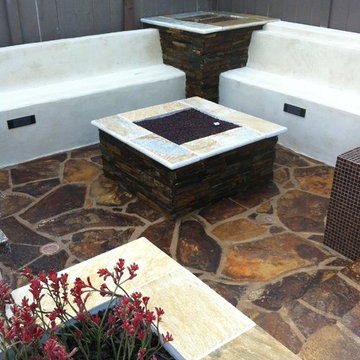 Pool Deck Remodel - Custom concrete, bbq and depressed fire pit