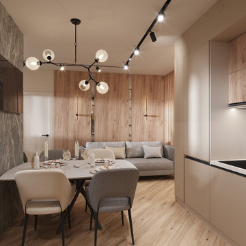 Дизайн-проект кухни-гостиной с перепланировкой