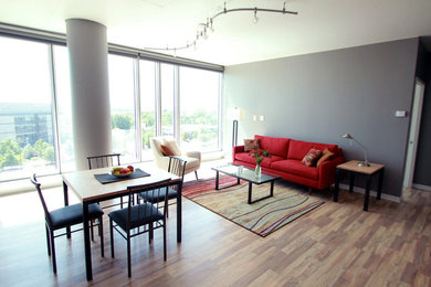 Example of a trendy living room design in Minneapolis