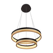 Silva 24" Integrated LED Chandelier, Plated Black Wood Finish