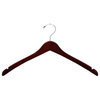 Wooden Curved Top/Coat Hanger, Walnut/Chrome Finish, Box of 50