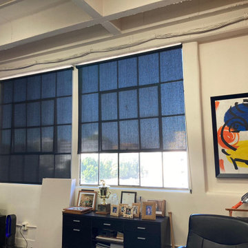 Office Studio with Sheer Window Shades by Master Blinds in Westwood
