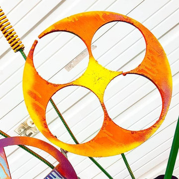 Whimsical garden art sculptures