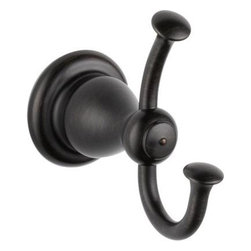Delta Leland Double Robe Hook, Venetian Bronze - Robe & Towel Hooks