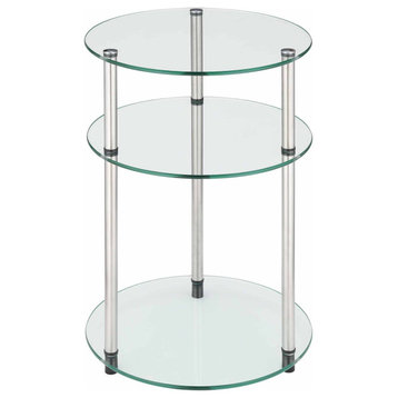 Designs2Go Classic Glass 3 Tier Round Table