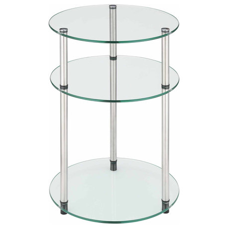 Designs2Go Classic Glass 3 Tier Round Table