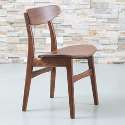 Astrid Solid Walnut Dining Chair - Walnut Seat - Dining Chairs