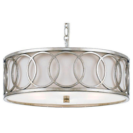 Crystorama Lighting Group 287 Graham 6 Light 18"W Drum Chandelier - Antique