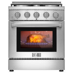 Empava - 30" 4.2 cu. ft. Pro-Style Slide-In Single Oven Gas Range With 4 Burners - The slide-in gas range offers the heavy-duty cast iron grates and 4 versatile burners, one single 18000-BTU burner, two single 12000-BTU burners, a dual ring 15000-BTU burner (650-BTU for simmer) distribute even heat for simmer, boil, stir-frying, steaming, melting or even caramelizing!