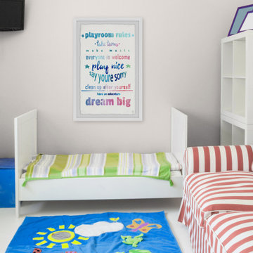 "Dreamy Playroom Rules" Framed Painting Print