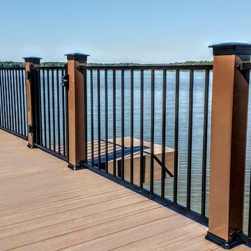 Composite deck, posts, and aluminum rails