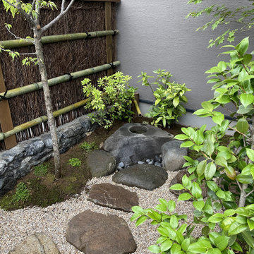 表裏別の雰囲気の庭