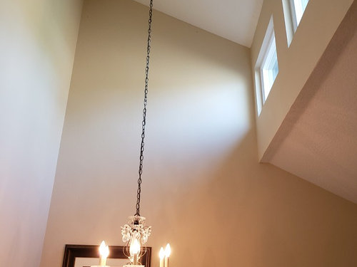 Chandelier On An Extra Vaulted Ceiling, Cost To Install A Chandelier In High Ceiling