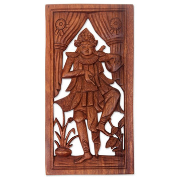 Baris Dancer Wood Relief Panel