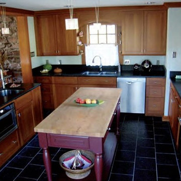 Shaker Cherry Kitchen with period details and two Islands