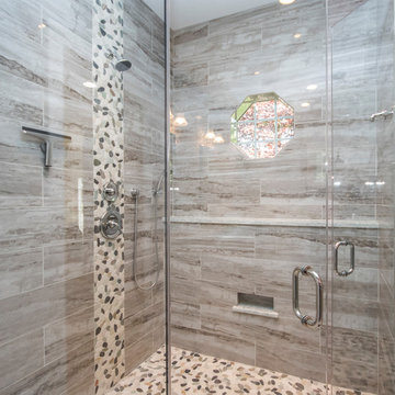 Grey and White Master Bathroom Suite