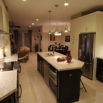 Two-Toned Contemporary Kitchen Remodel Featuring Granite Countertop