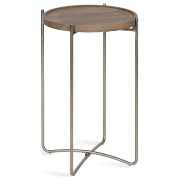 Vale Round Side Table, Gray, 16x16x25