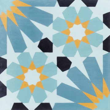 8"x8" Tangier Primero Handcrafted Cement Tiles, Set of 16