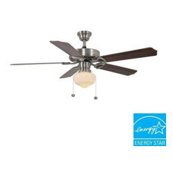 Hampton Bay - Indoor Ceiling Fans: Hampton Bay Ceiling Fan. Tri-Mount 52 in. Brushed Nickel En - Ceiling Fans