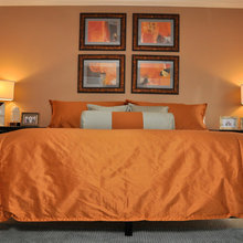 Orange and black and white