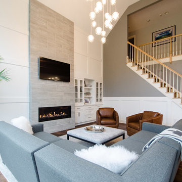 Modern High Ceiling Living Room
