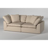 Sunset Trading Puff 2-Piece Fabric Slipcover Modular Sectional Sofa in Tan