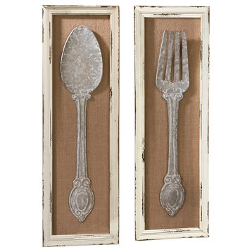 Spoon and Fork Wall Art, Set of 2