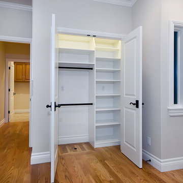 Closet Storage Solutions with double pole and shelves