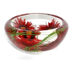 Red Daisy Flower Bowl - Home Decor