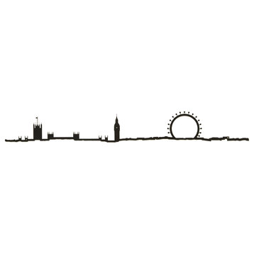 The Line, London City Skyline Silhouette, 19.5"